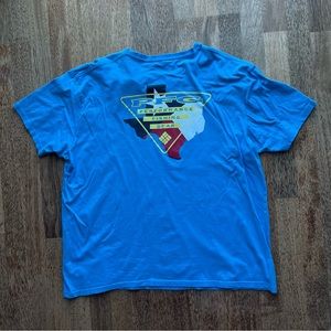 Columbia PFG T-Shirt Texas Performance Fishing Gear Boat Deep Sea Lake Blue 2XL